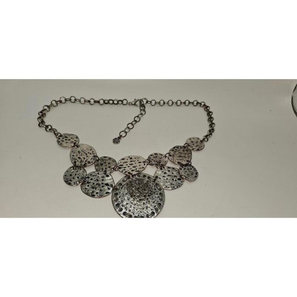 Vtg Ruby Road Silver-Tone Statement Necklace With… - image 3